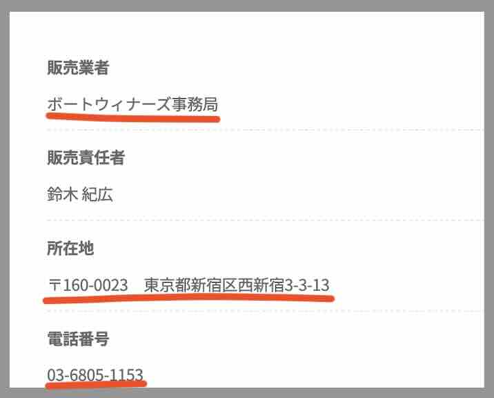 ボートウィナーズという競艇予想サイトの運営会社情報